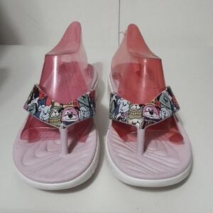SKECHER Foamies Go Walk Smart Fur Get It Print Pink Sandals